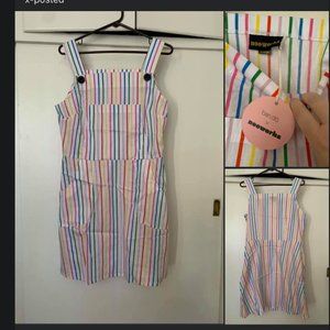 Nooworks Rainbow Stripe Overall Dress XL